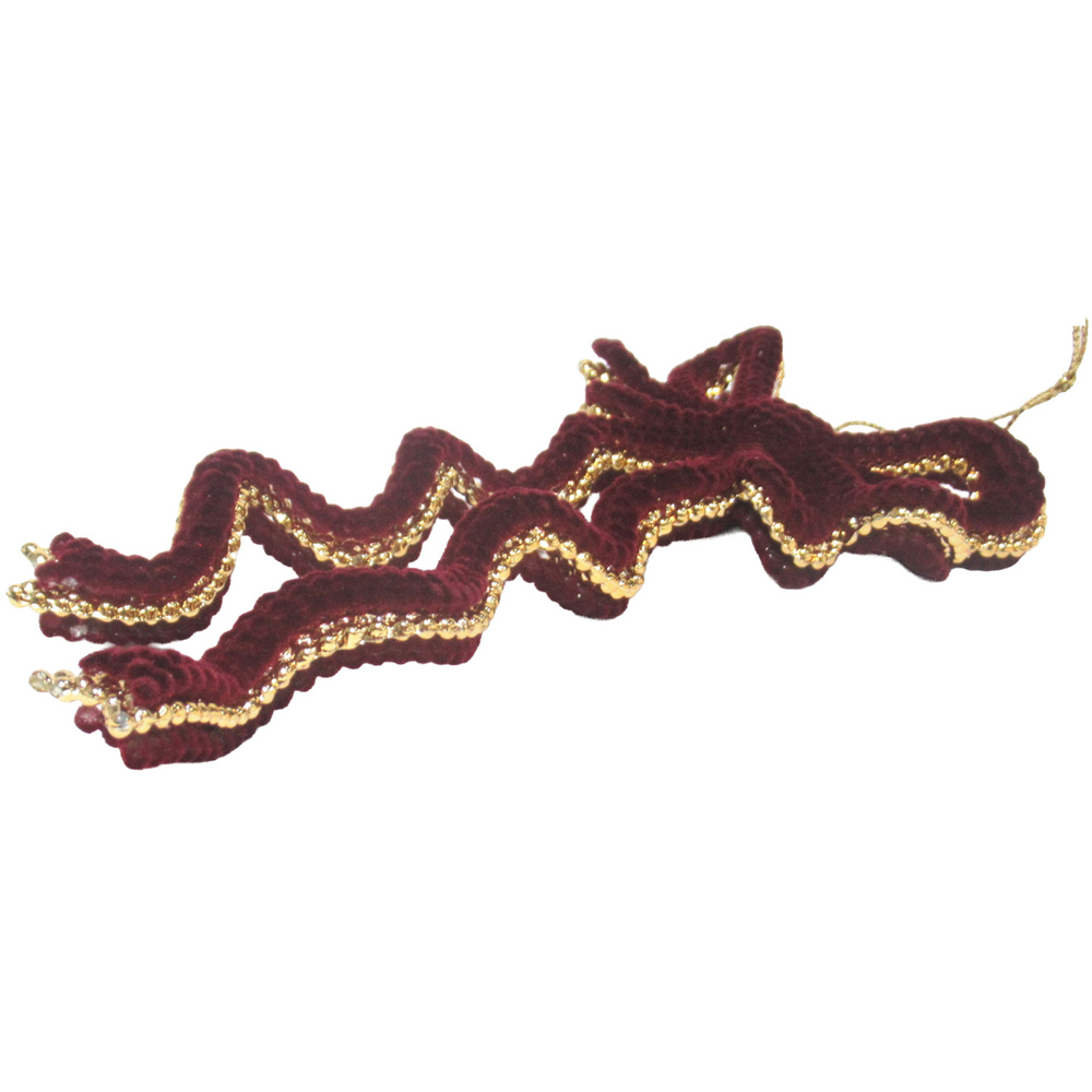 Burgundy and Gold Hanging Bow Decoration Image 7