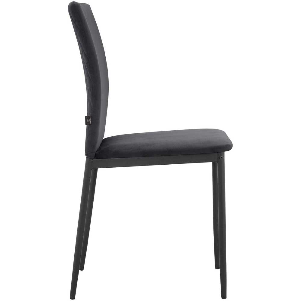 Loft24 Pavia Set of 2 Anthracite Velvet Dining Chair Image 3