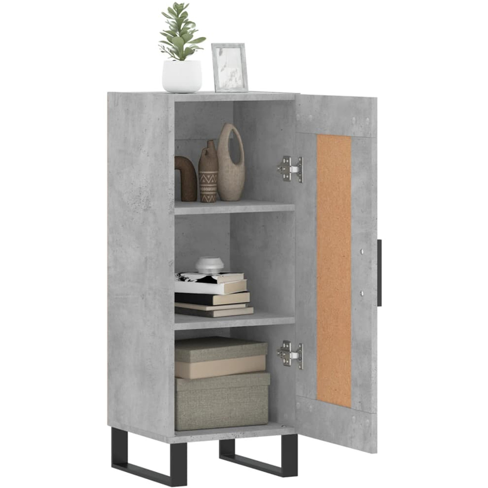 vidaXL Single Door Concrete Grey Wooden Sideboard Image 4