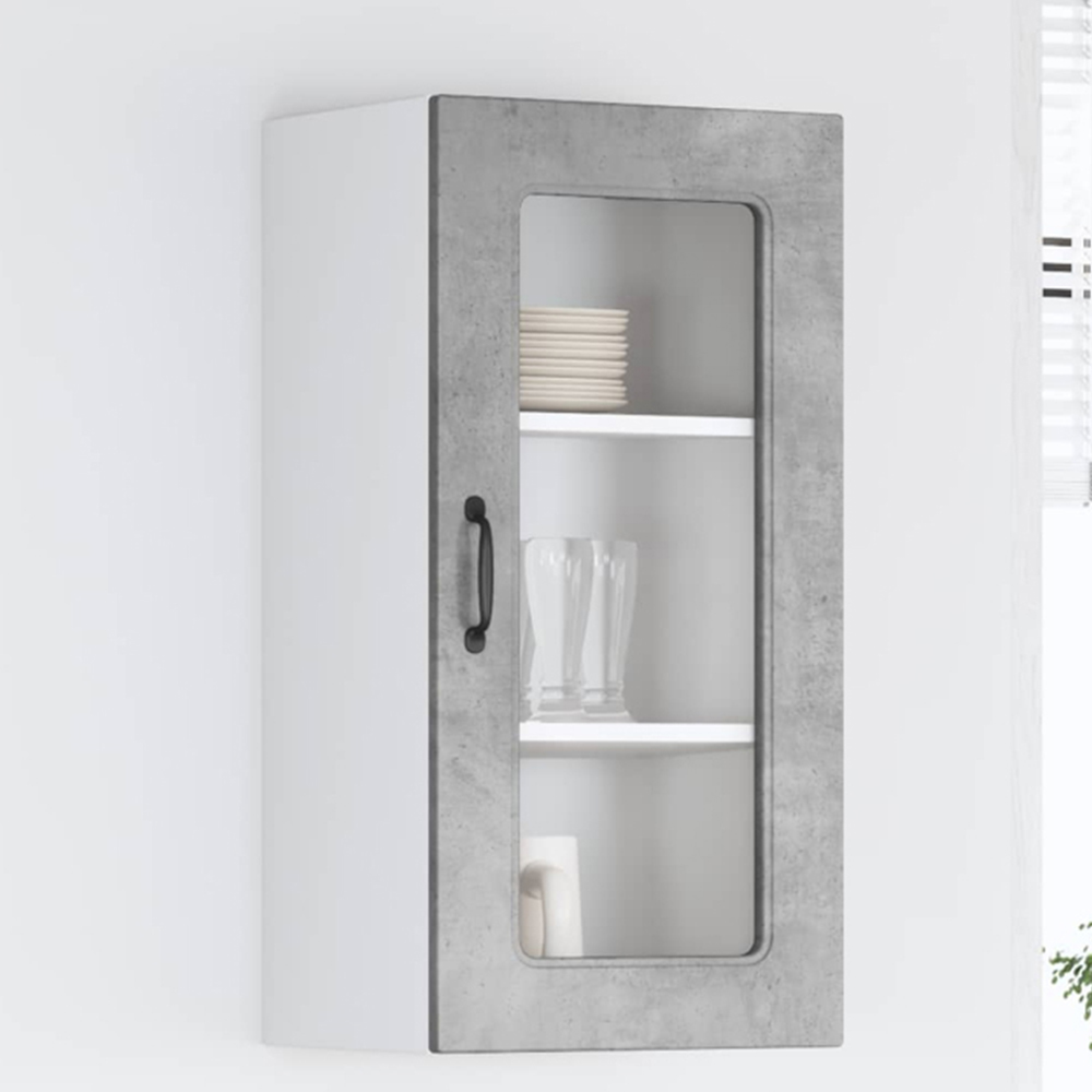 vidaXL Kalmar Single Door Concrete Grey Wall Kitchen Cabinet Image 1