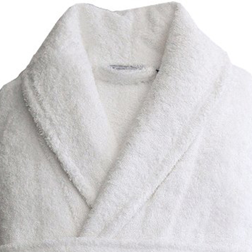 Hardwoods White Cotton Shawl Collar Bath Robe One Size Image 2