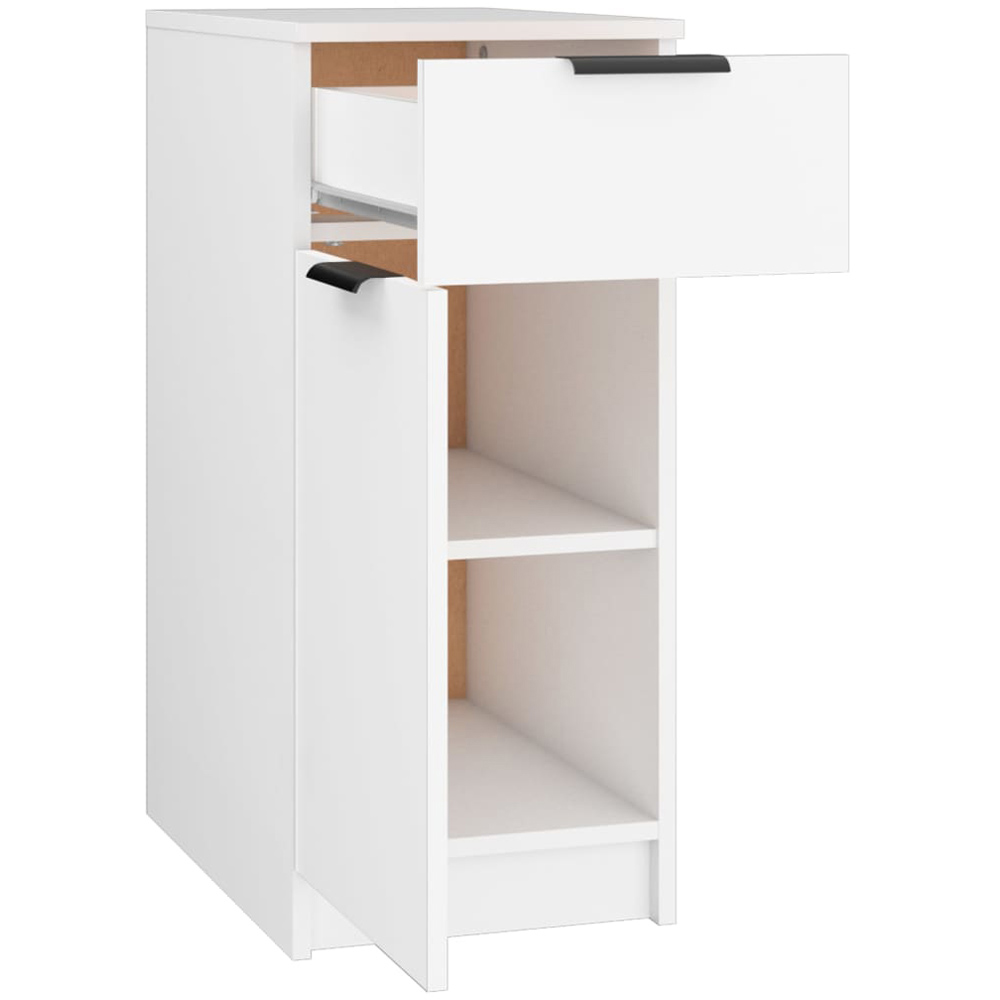 vidaXL Single Door Single Drawer White Desk Cabinet Image 5