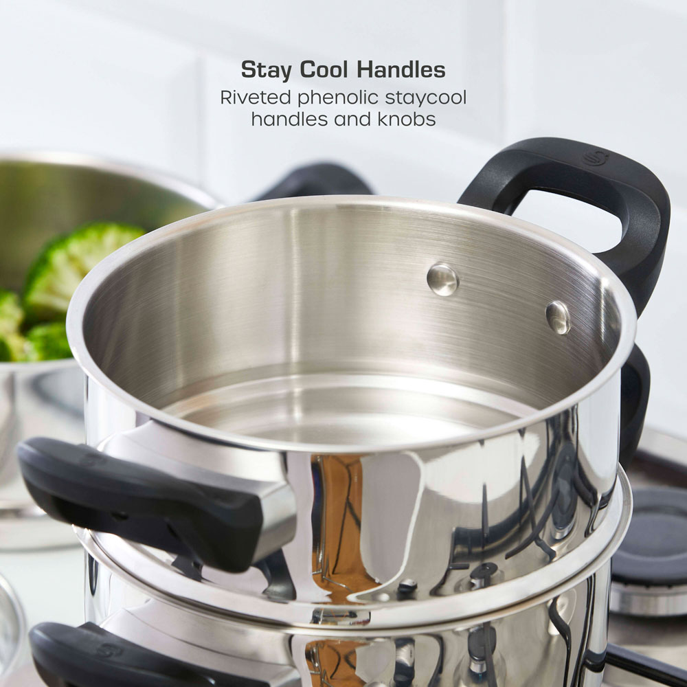 Swan Townhouse 3 Tier Stainless Steel Steamer Image 3