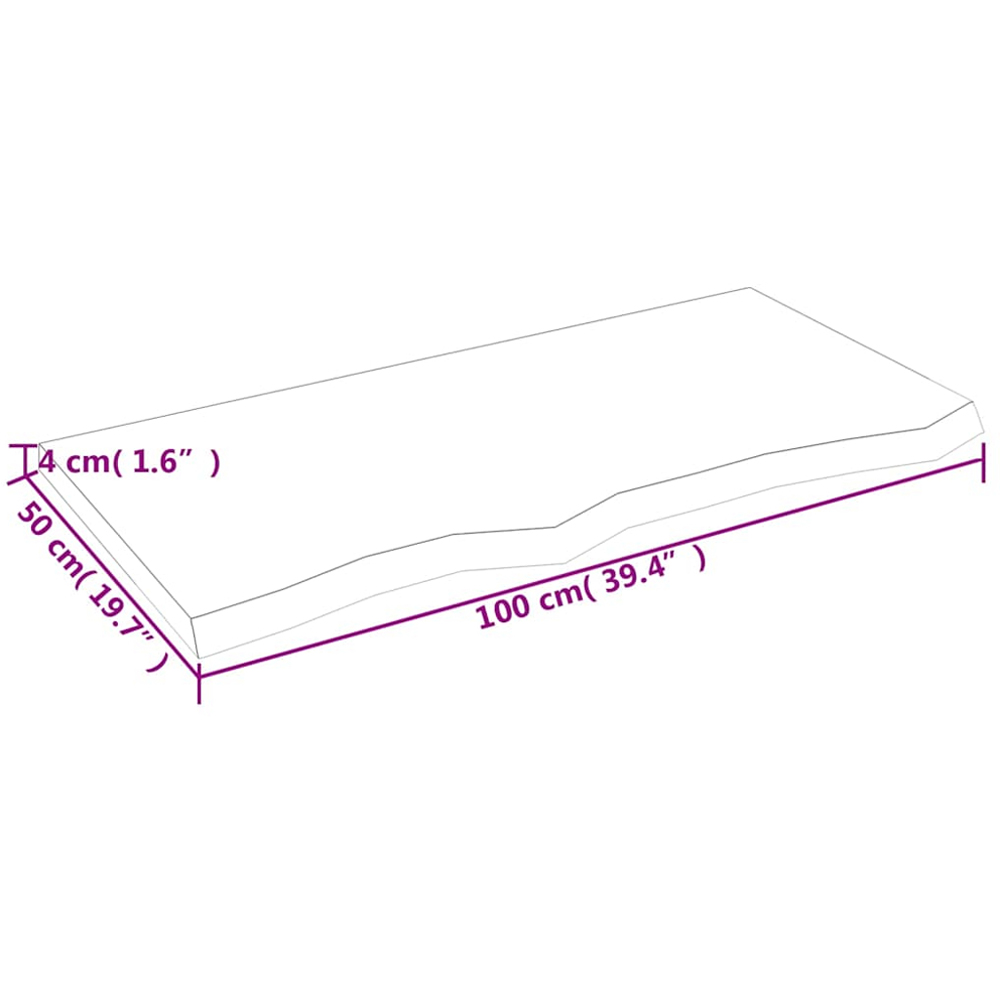 vidaXL 100cm Treated Live Edge Solid Oak Wood Floating Wall Shelf Image 8