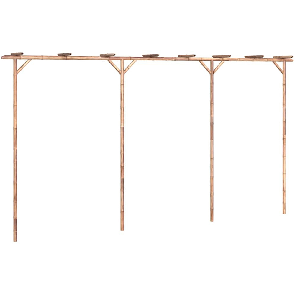 vidaXL 12.6 x 1.3ft Brown Bamboo Garden Pergola with Canopy Image 1