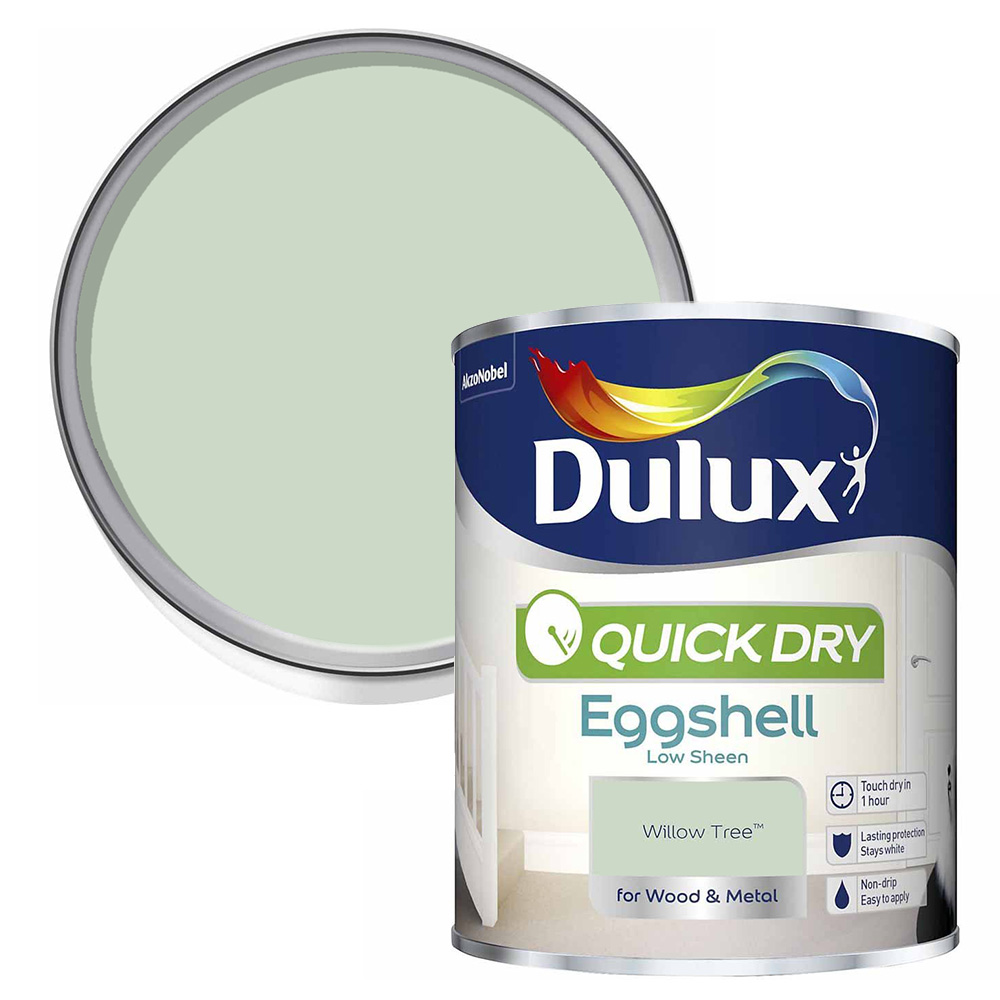 Dulux Willow Tree Quick Dry Eggshell Wood and Metal Paint 750ml Image 1