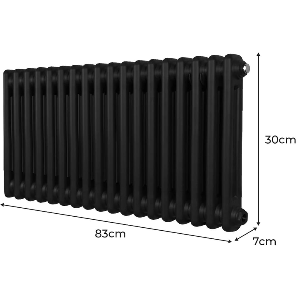 Monster Shop 1975 BTU Black Traditional 2 Column Radiator 300 x 832mm Image 6
