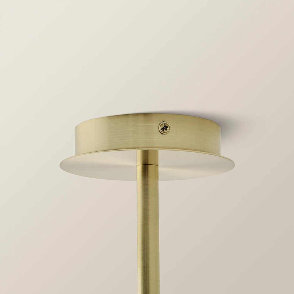ValueLights Canya Clear Ribbed Shades 3 Way Brushed Gold Ceiling Light Chandelier with Bulbs Image 3