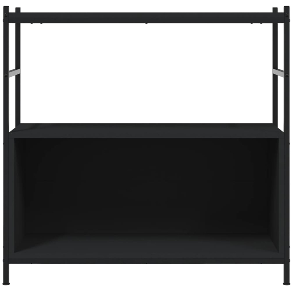 vidaXL 3 Shelf Black Wood and Steel Bookcase Image 4