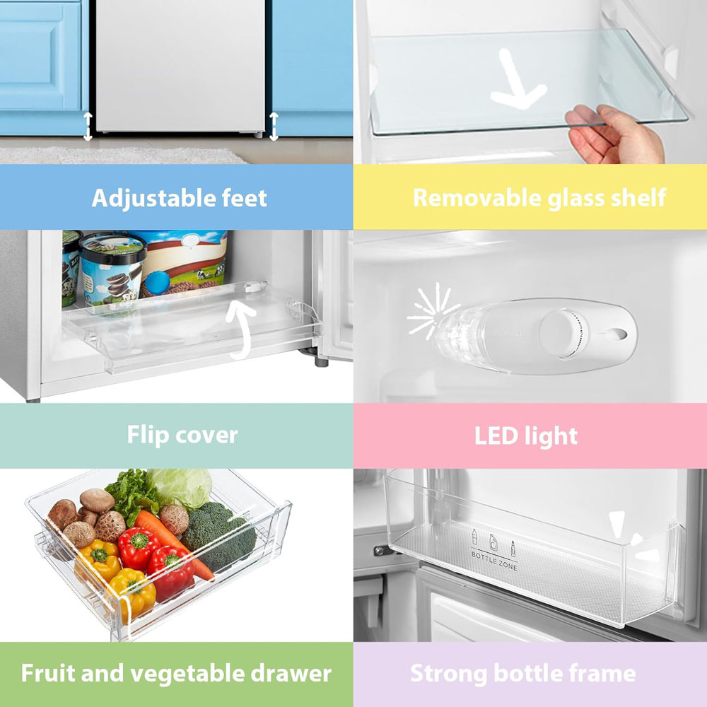 Comfee White Low Noise Freestanding Fridge Freezer 174L Image 6