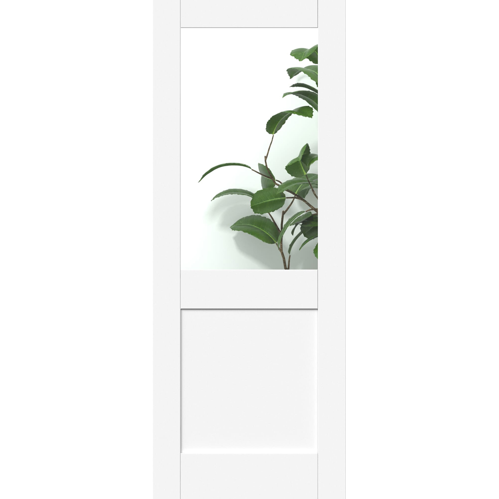 Green & Taylor Shaker White Single Lite Clear Glazed Prefinished Internal Door 1981 x 838mm Image