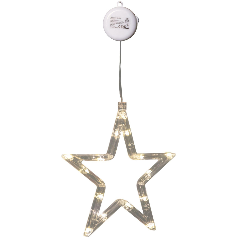 Samuel Alexander 15 Warm White LED Christmas Star Battery Operated Window Decoration 20cm Image 3