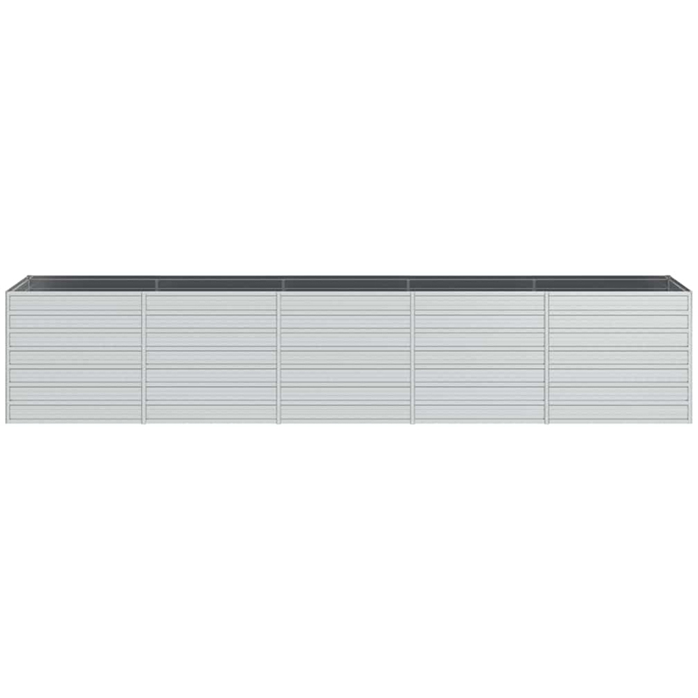 vidaXL Silver Galvanised Steel Raised Garden Bed 77 x 400 x 80cm Image 3