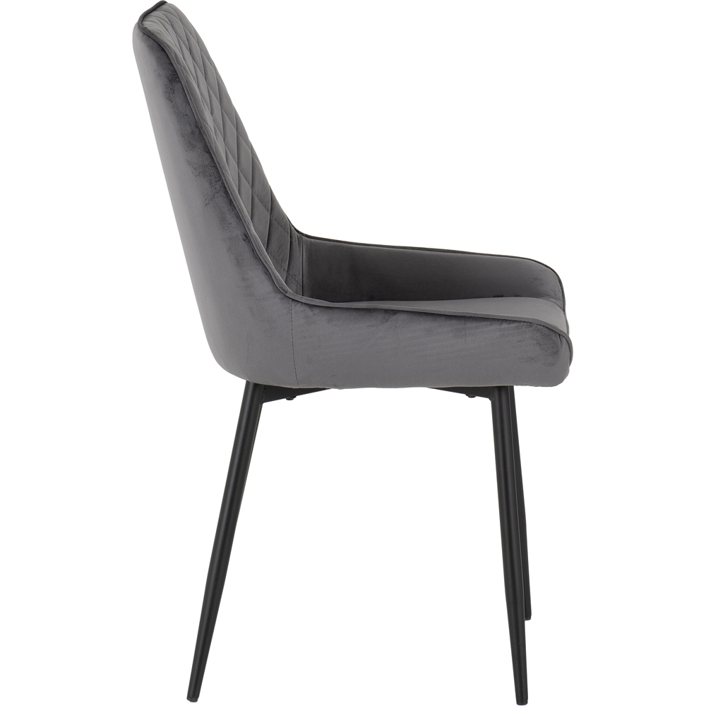 Seconique Avery Set of 2 Grey Velvet Dining Chair Image 5