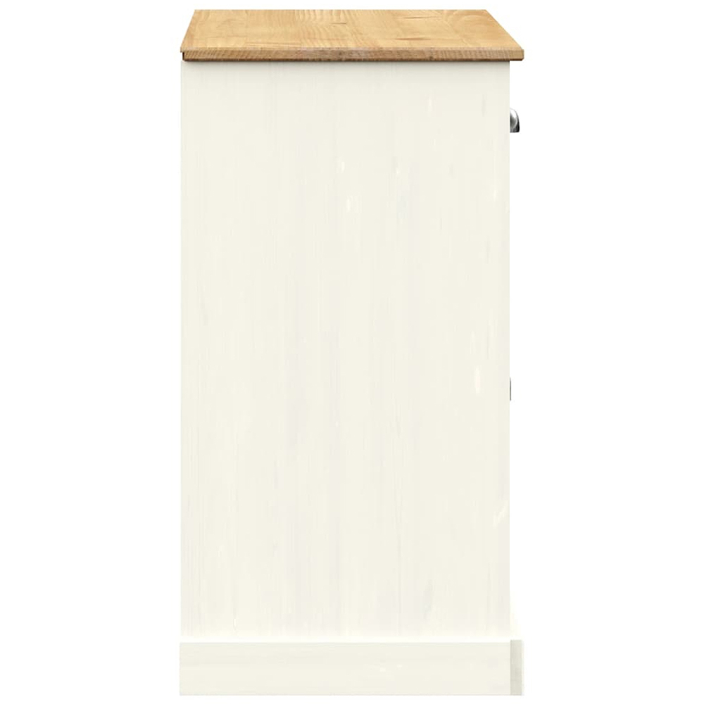 vidaXL 3 Door 3 Drawer White Solid Pine Wood Sideboard Image 6