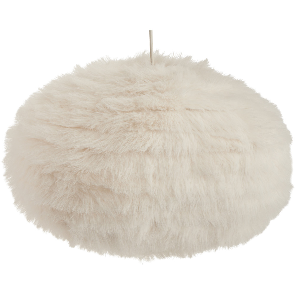 Wilko White Faux Feather Effect Large Pendant Shade Image 1