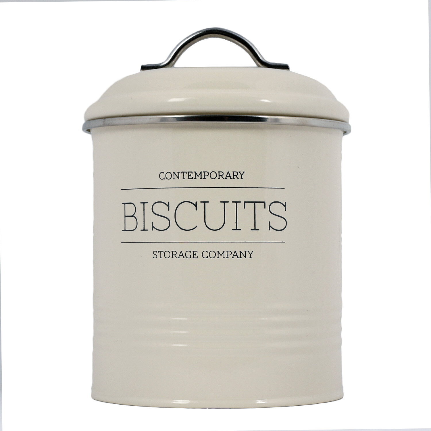 Round Cream Rib Biscuit Canister Image