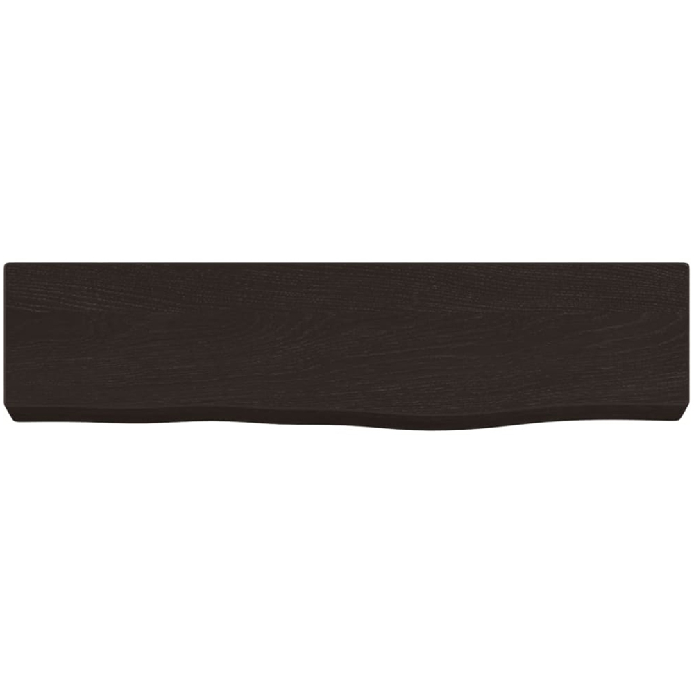 vidaXL 40 x 10 x 4cm Dark Brown Treated Solid Wood Oak Wall Shelf Image 3