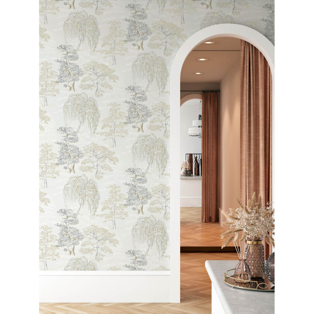 Arthouse Oriental Garden Neutral and Gold Wallpaper Image 5