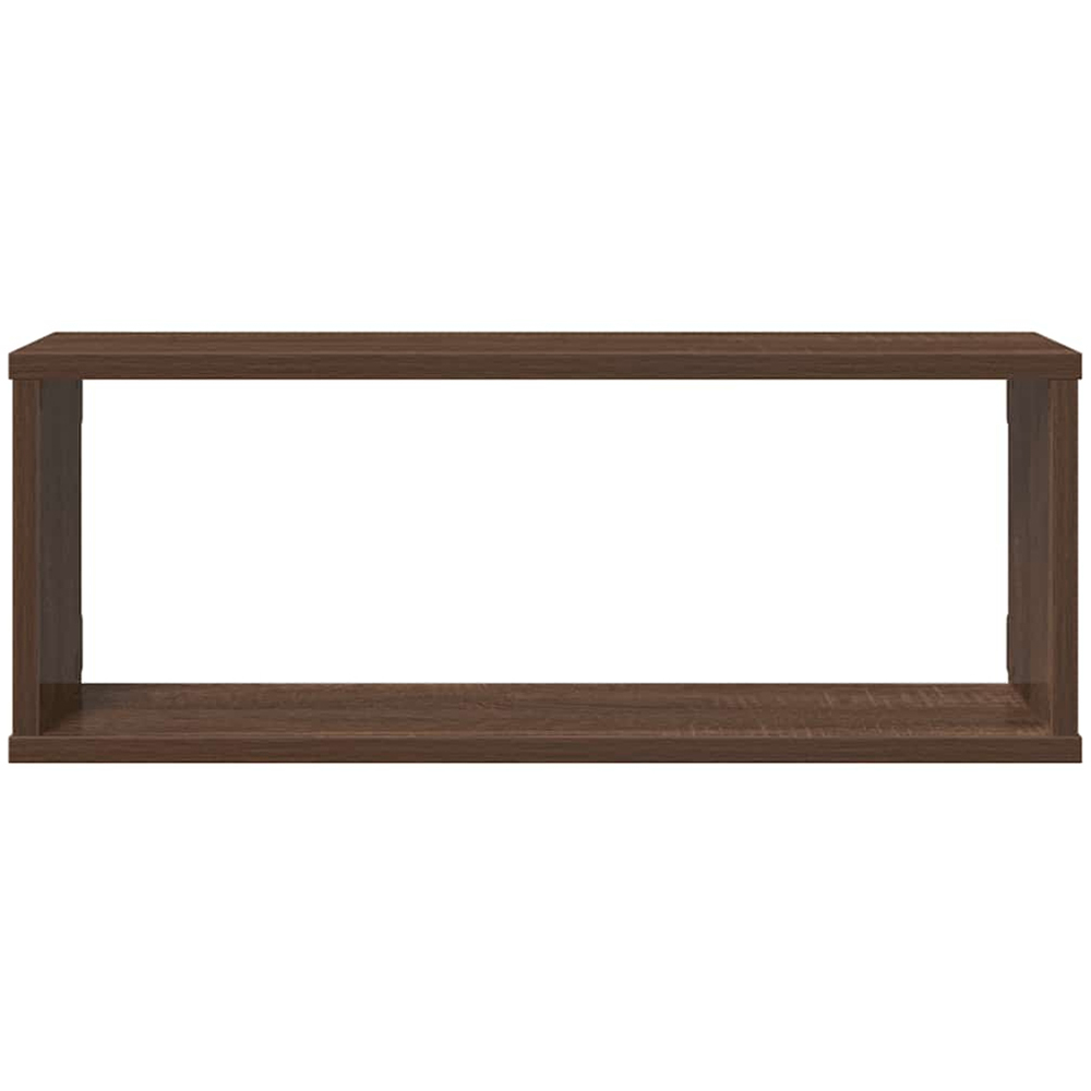 vidaXL Set of 4 Brown Floating Wall Cube Shelf Image 4