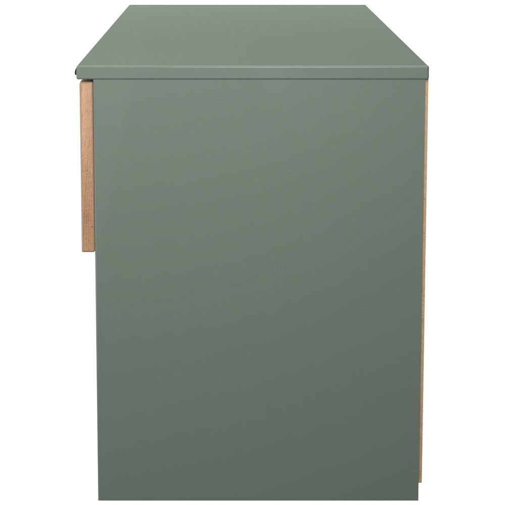 Crowndale Bora 2 Drawer 2 Shelf Gold Oak and Reed Green Storage Unit Image 3