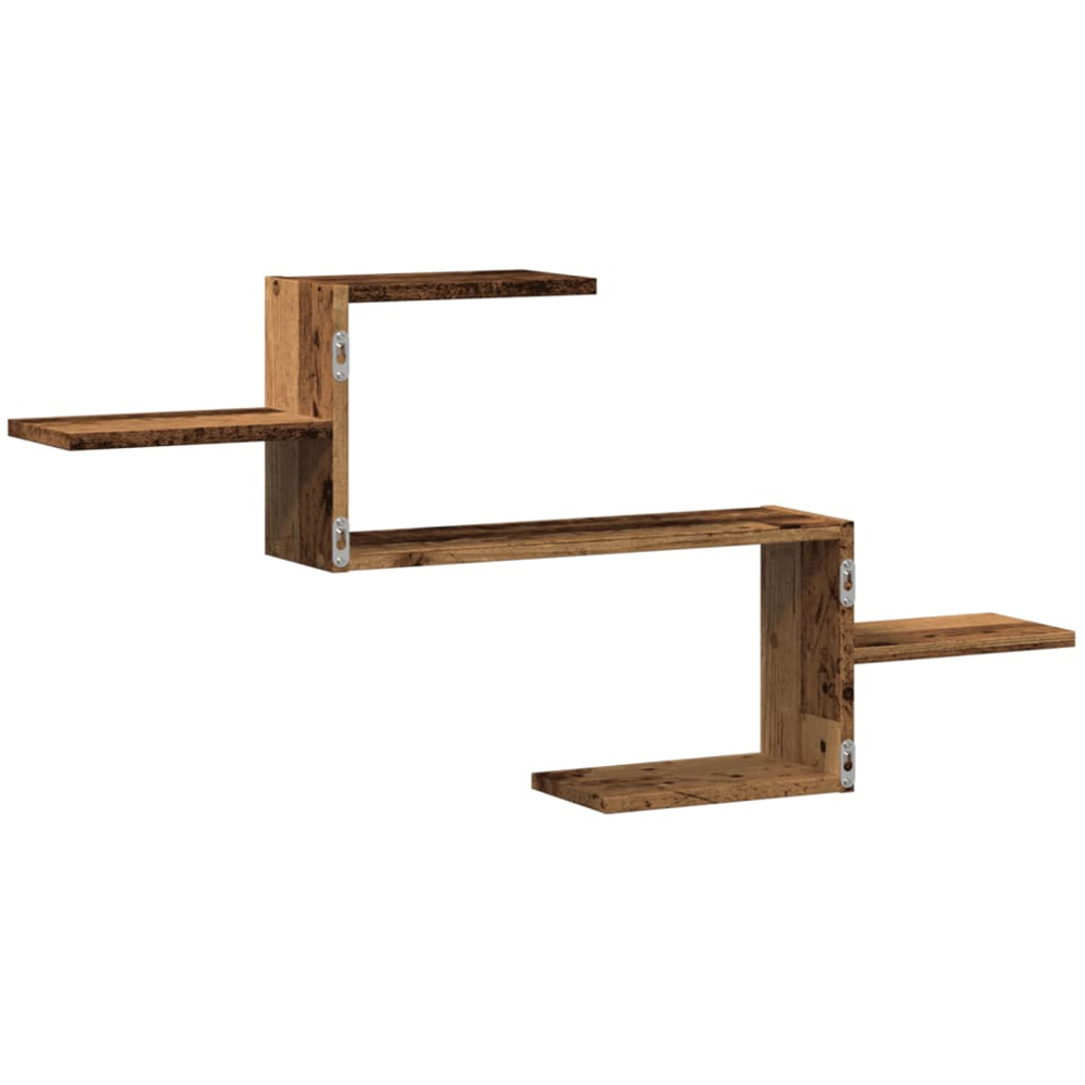 vidaXL 5 Shelf Old Wood Floating Wall Shelf Image 5