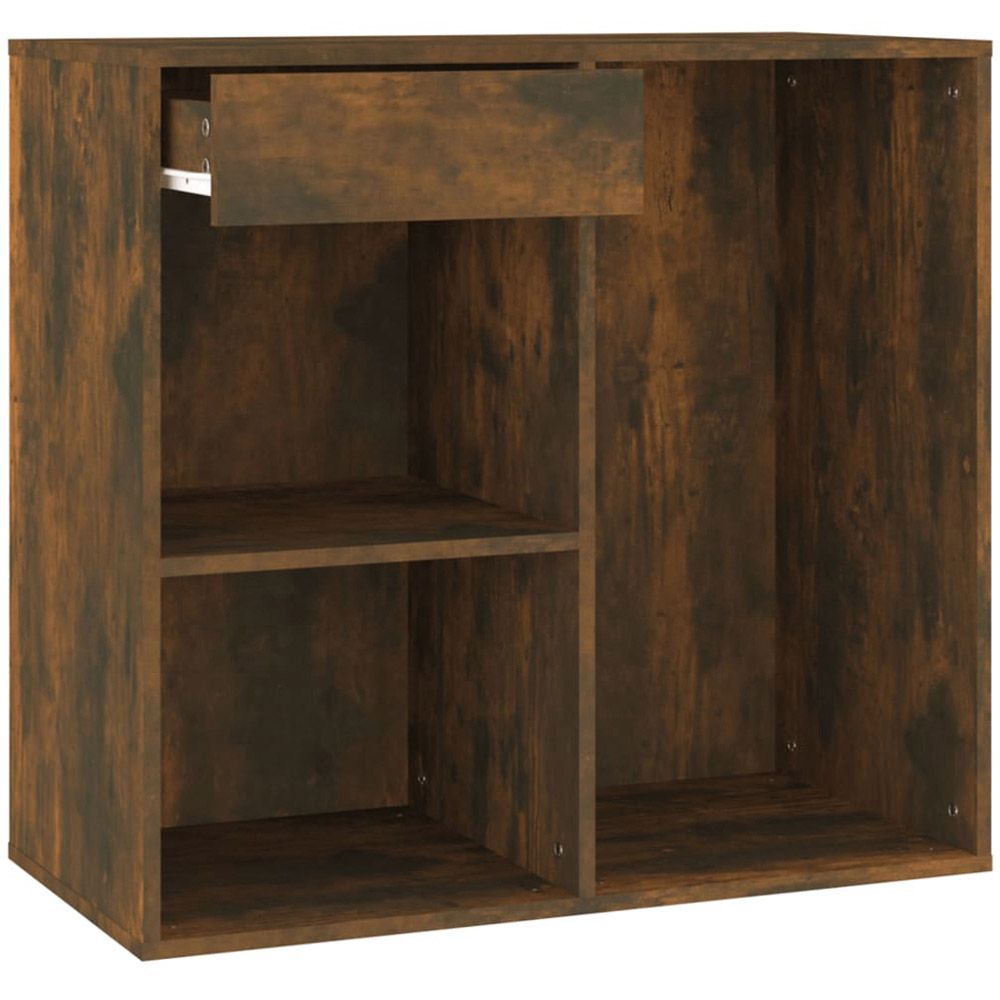 vidaXL Single Drawer 3 Shelf Smoked Oak Cosmetic Cabinet Image 4