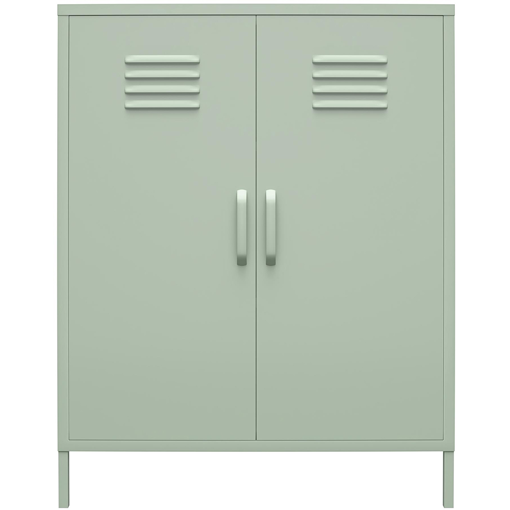 Dorel Mission District 2 Door 3 Shelf Painted Green Metal Storage Cabinet Image 3