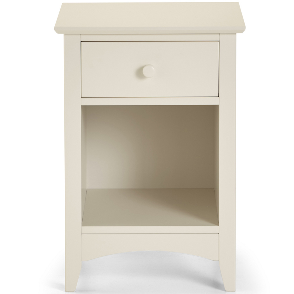 Julian Bowen Cameo Single Drawer Stone White Bedside Table Image 3