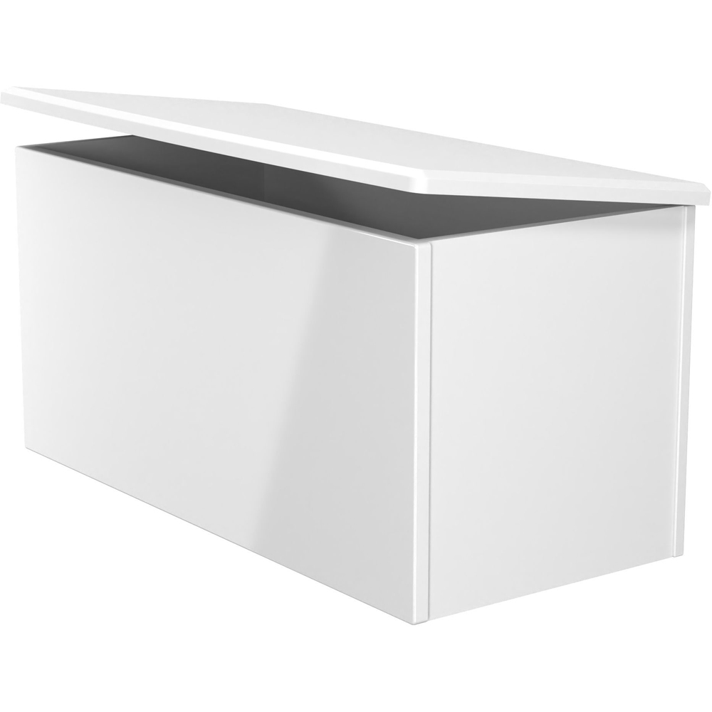 Crowndale Camden White Gloss and White Lid Top Blanket Box Ready Assembled Image 4