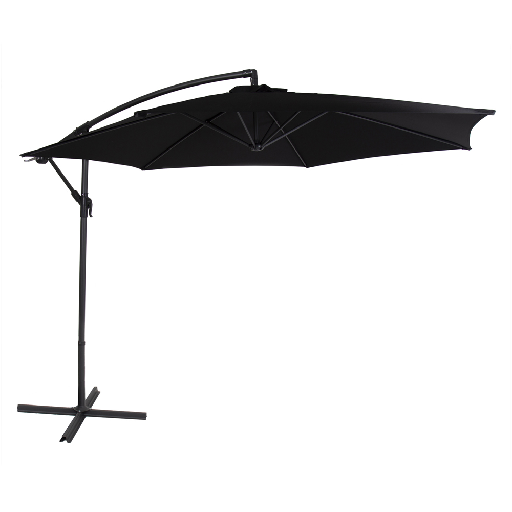 Charles Bentley Black Hanging Cantilever Parasol 3m Image 1