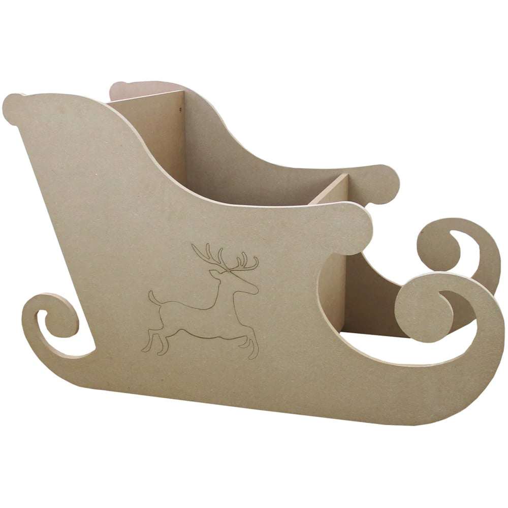 MonsterShop MDF Santa Sleigh Christmas Decoration Image 3