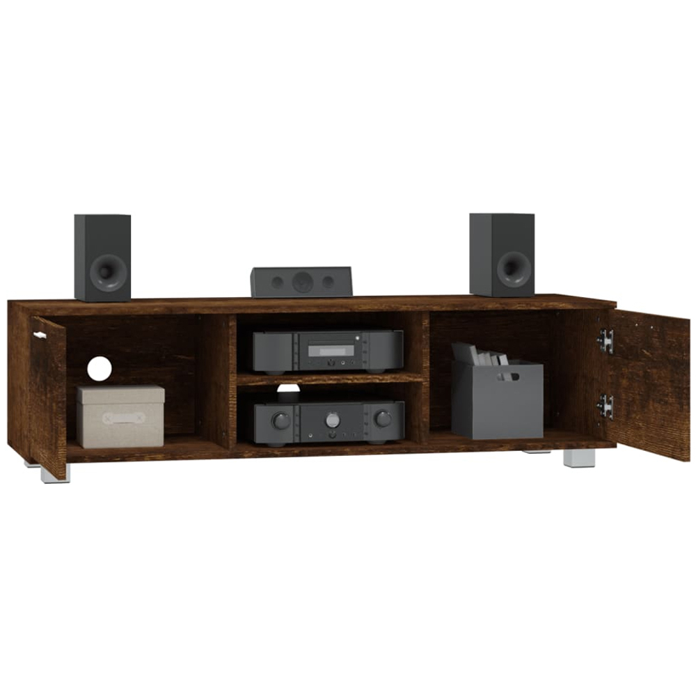 vidaXL 2 Door 2 Shelf Smoked Oak TV Cabinet Image 3