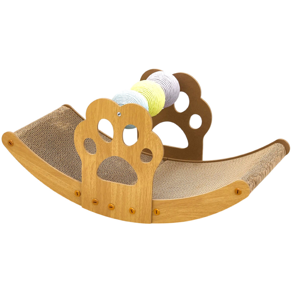 H&O Direct Cat Rocking Chair Scratcher with Sisal Ball Image 1