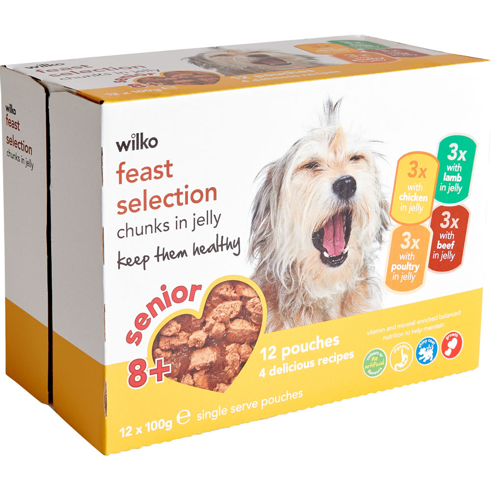 Wilko Meaty Feasts in Jelly Selection Senior Dog Food 12 x 100g Image 2