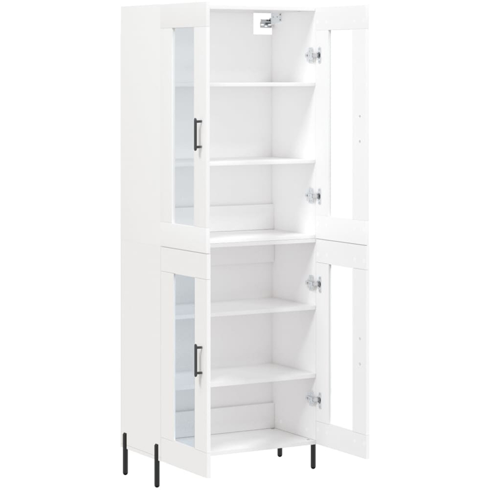 vidaXL 4 Glass Door White Highboard Image 4