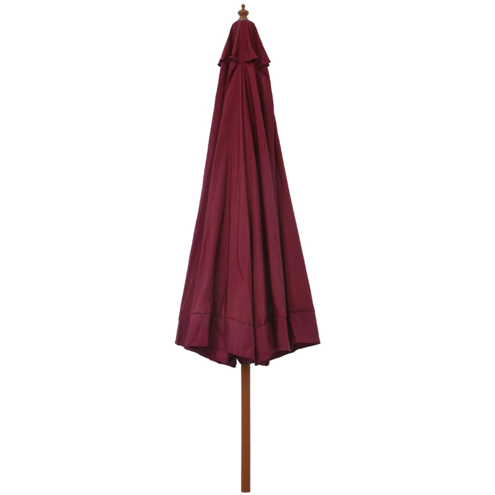 vidaXL Red Garden Parasol with Wooden Pole 3.3m Image 2