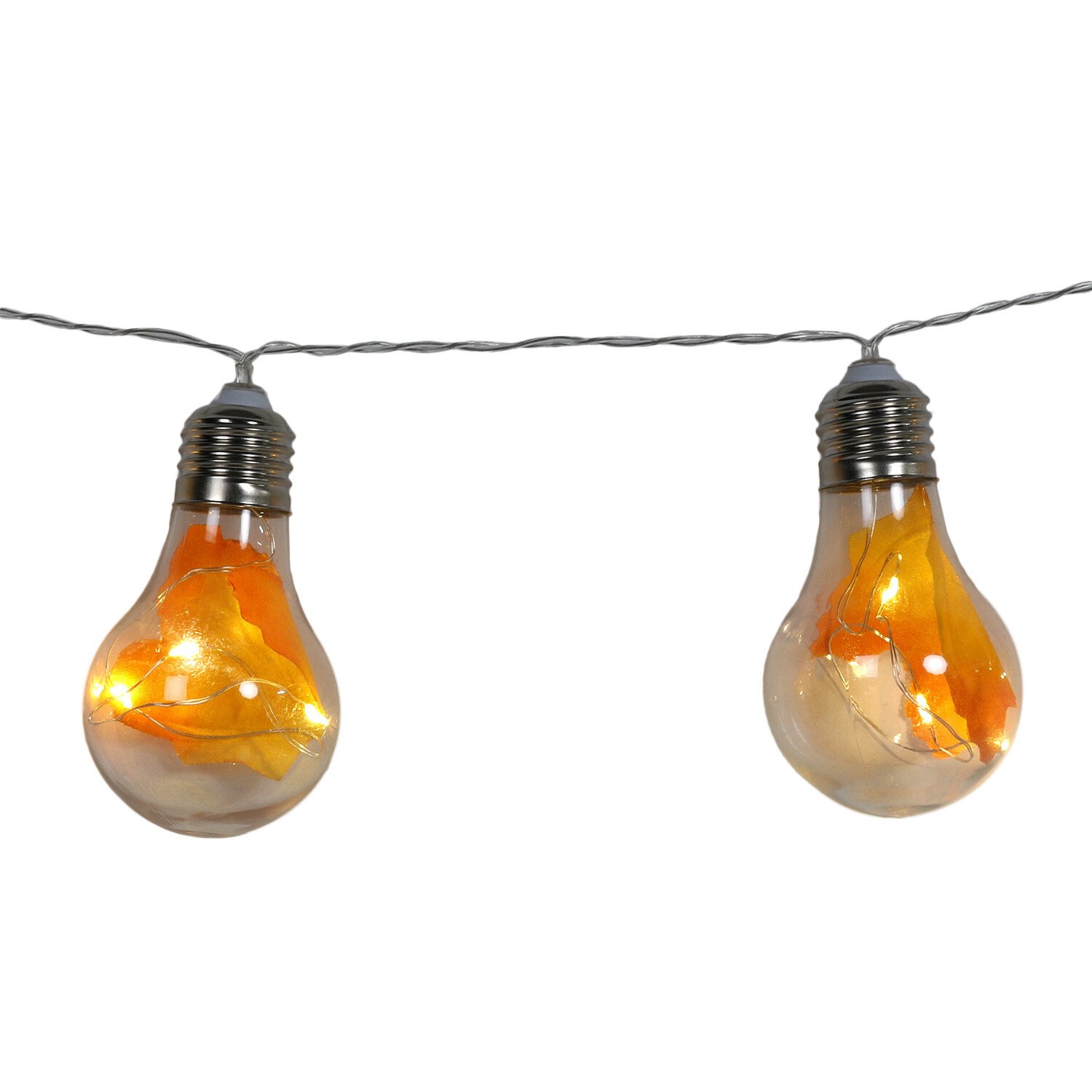 15 Autumnal Encased String Lights - Orange Image 3