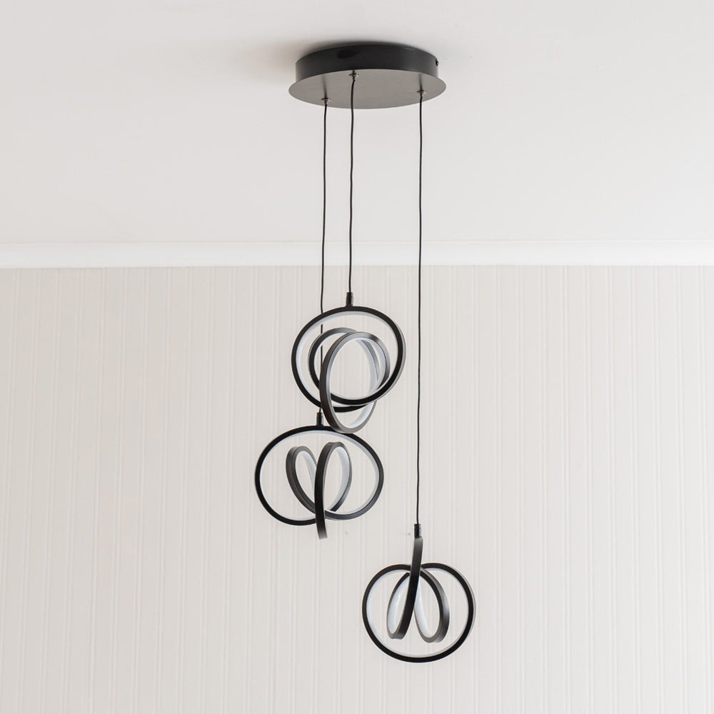 ValueLights Infinity Black Loop Twirl Cluster Drop Integrated LED Ceiling Light Image 4