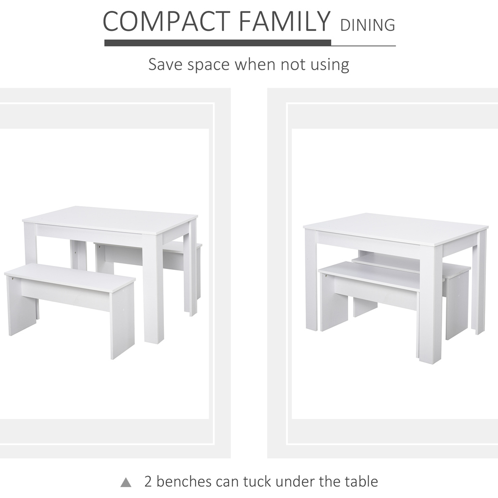 Portland 2 Seater Dining Set White Image 4