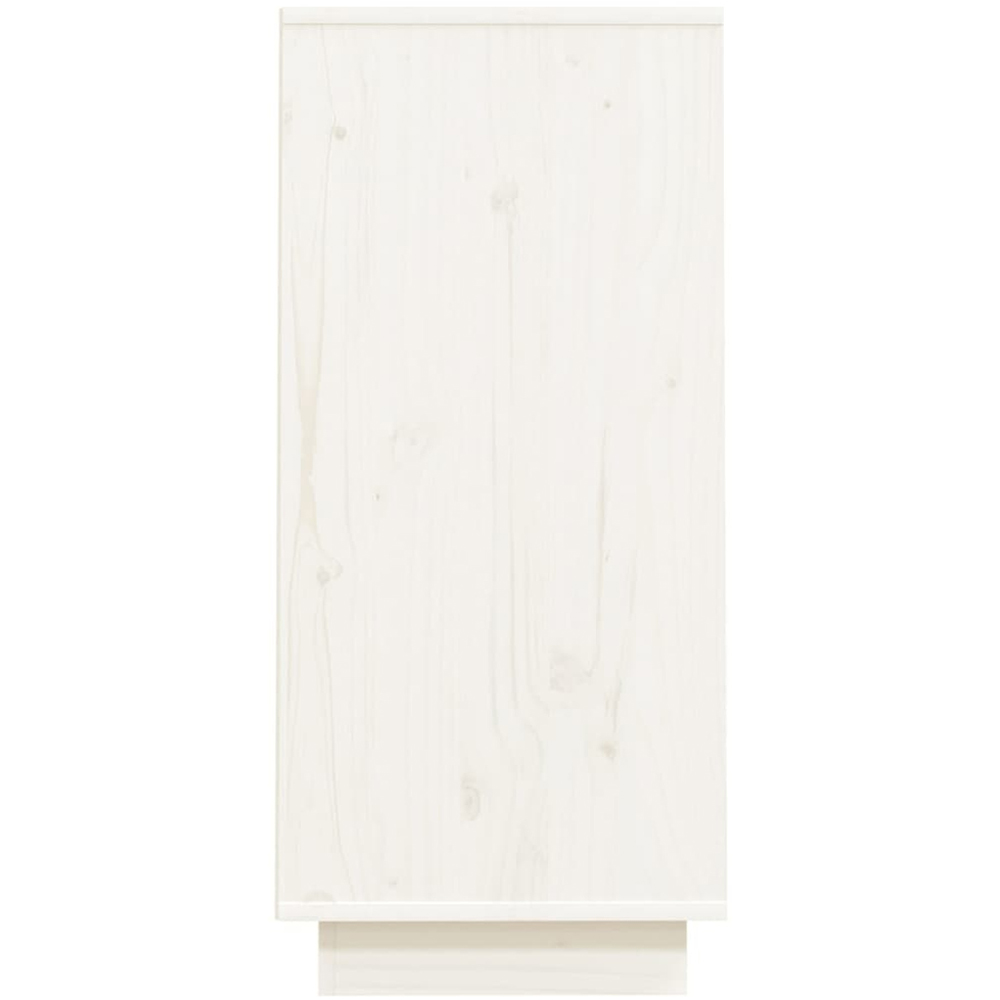 vidaXL 2 Open Shelf White Solid Pine Wood Console Cabinet Image 5