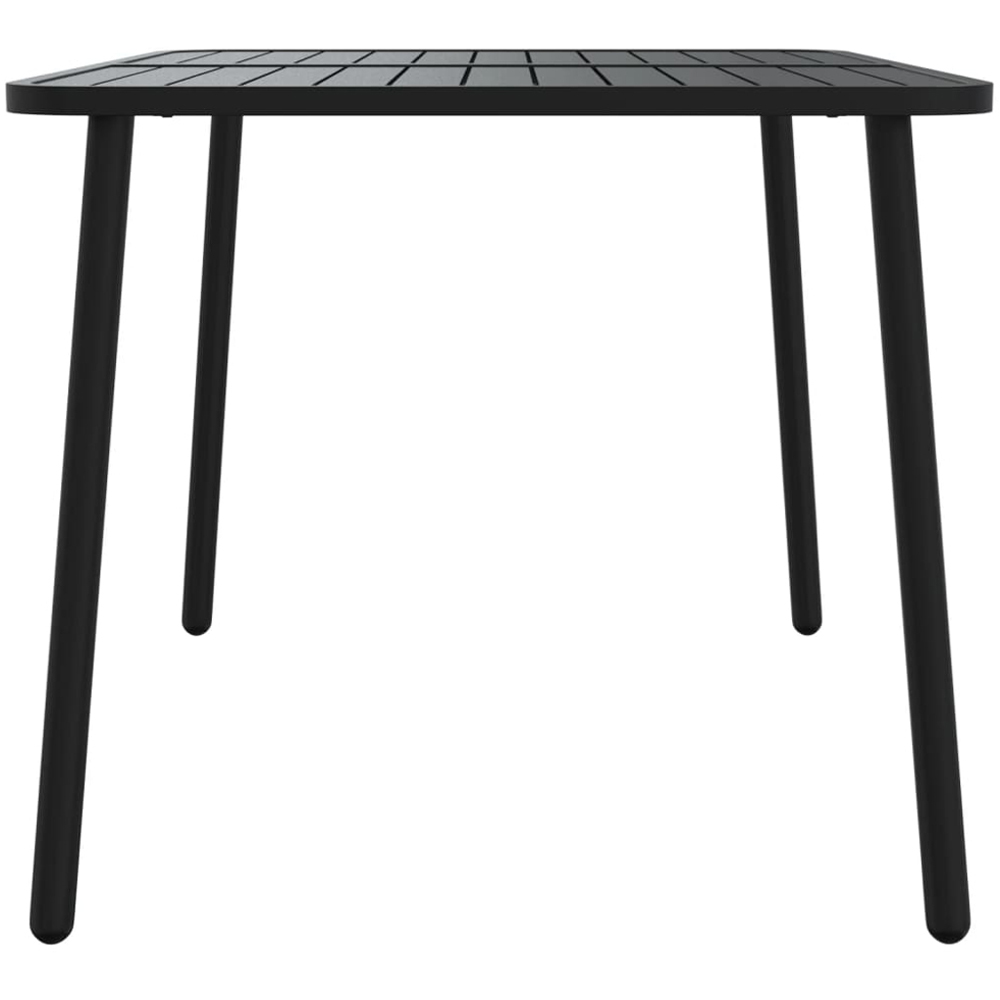 vidaXL 2 Seater Anthracite Steel Slatted Rectangular Garden Table Image 4