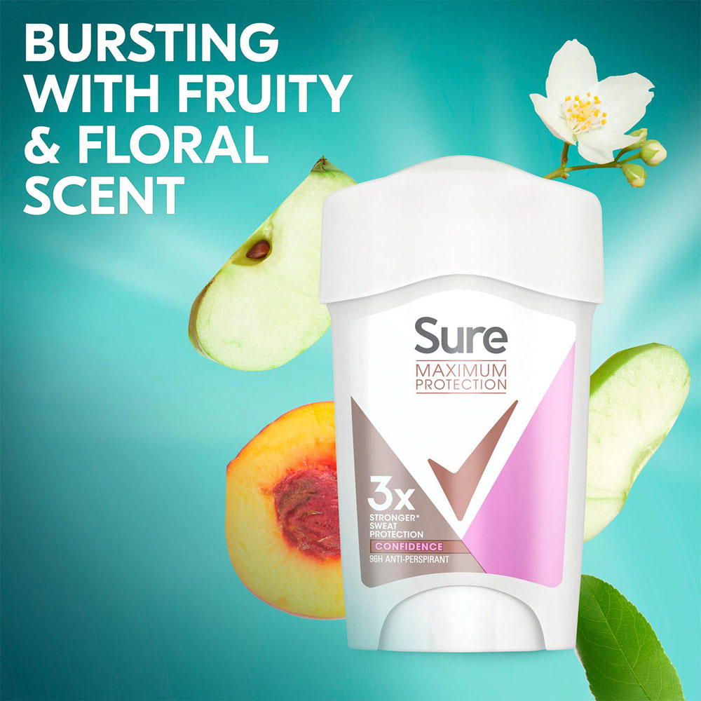 Sure Women Maximum Protection Confidence Anti-Perspirant Deodorant Cream Stick 45ml 36 Pack Image 6