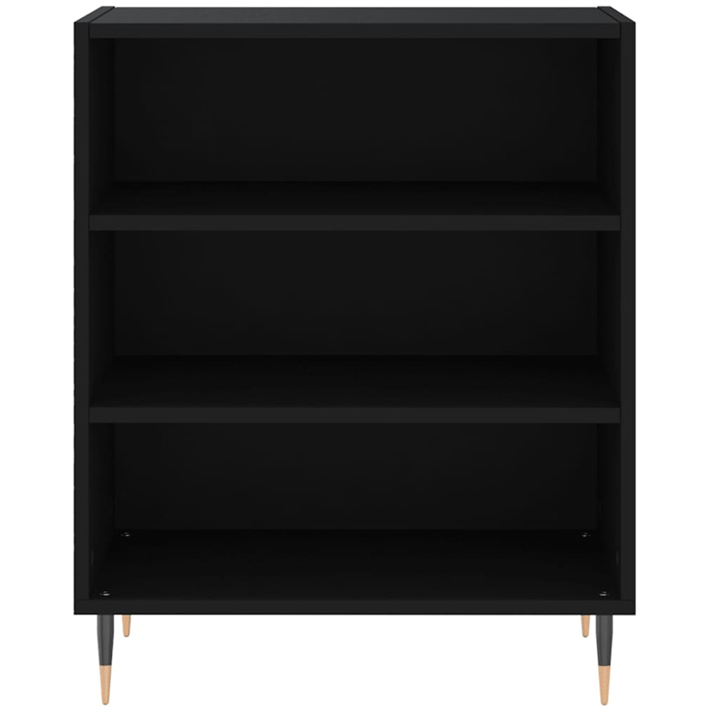 vidaXL 3 Shelf Black Wooden Sideboard with Metal Legs Image 4