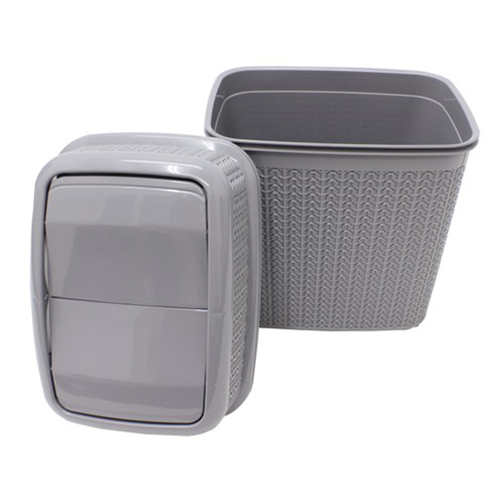 JVL Loop Grey Push Top Bin 10L Image 5