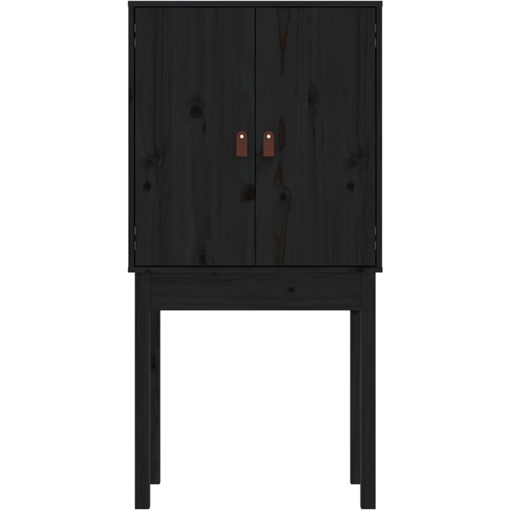 vidaXL 2 Door Black Solid Pine Wood Highboard Image 6