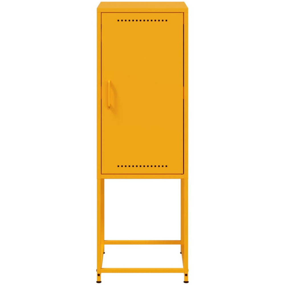 vidaXL Single Door Mustard Yellow Steel Highboard Image 6