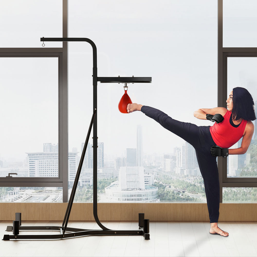HOMCOM Black Freestanding Speed Bag Platform Image 2