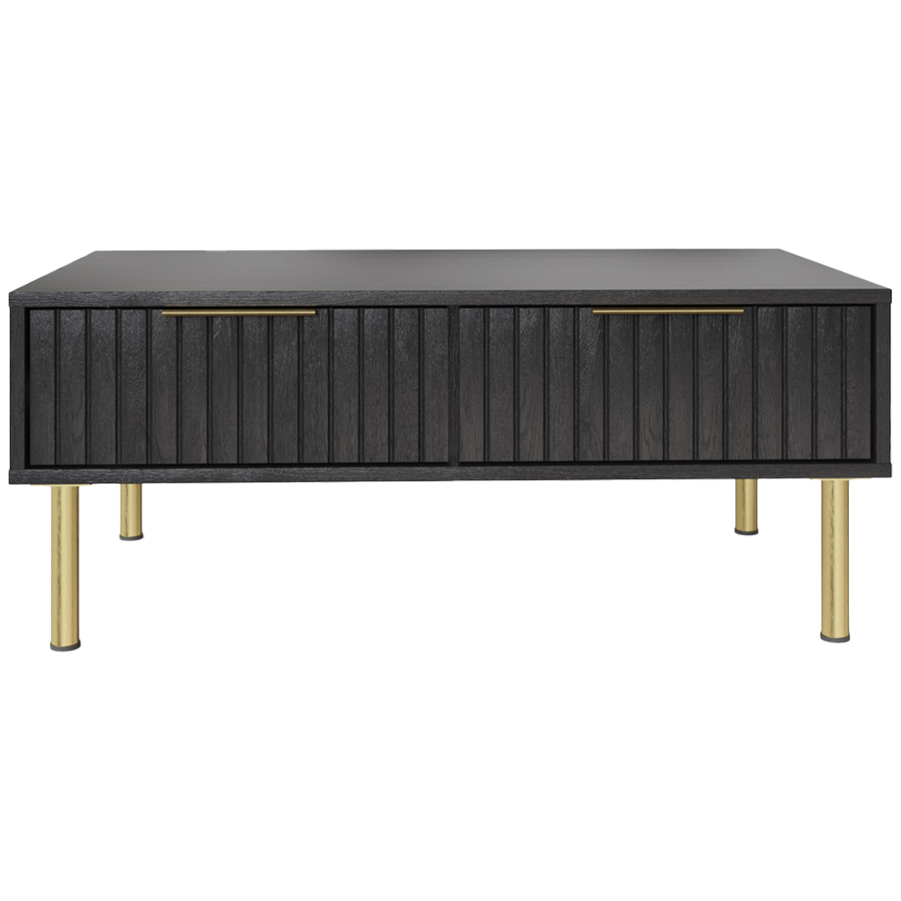 GFW Nervata 2 Drawer Black Coffee Table Image 2