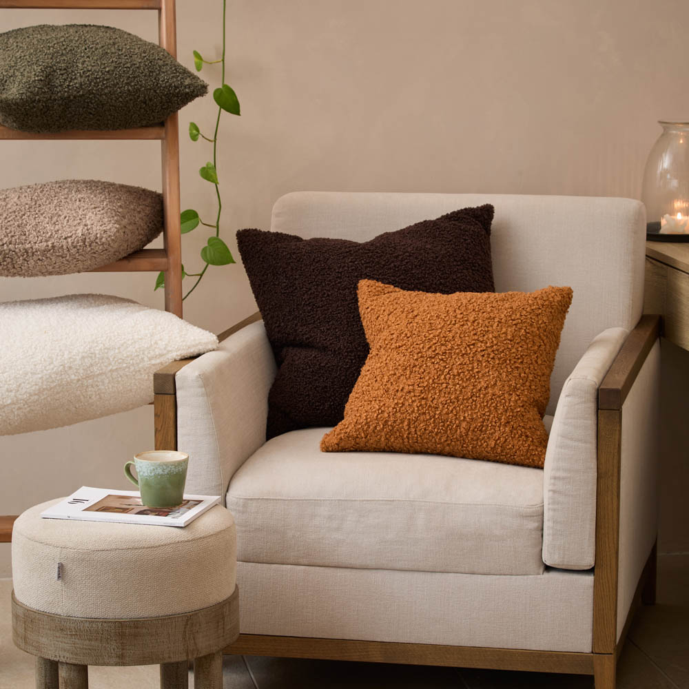 Yard Cabu Chocolate Chunky Boucle Reversible Cushion 45 x 45cm Image 6